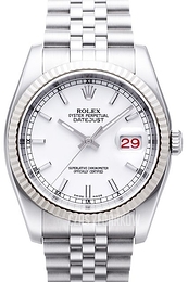 Rolex Datejust Steel Biały/Stal Ø36 mm 116234-0088