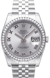 Rolex Datejust Lady 36 mm Srebrny/Stal Ø36 mm 116244-0055