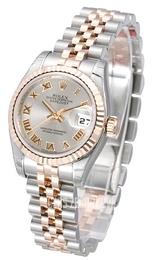 Rolex Lady Oyster Perpetual Srebrny/18 karatowe różowe złoto Ø26 mm 179171/6