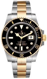 Rolex Submariner Czarny/18 karatowe żółte złoto Ø40 mm 116613LN DIA