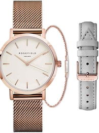 Rosefield The Tribeca Biały/Stal w kolorze różowego złota Ø33 mm DFKLM-D6