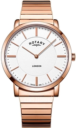 Rotary London Biały/Stal w kolorze różowego złota Ø40 mm GB02767/02
