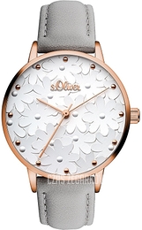 S.Oliver Other Srebrny/Skóra Ø37 mm SO-3467-LQ