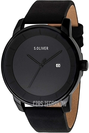S.Oliver Other Czarny/Skóra Ø44 mm SO-3569-LQ
