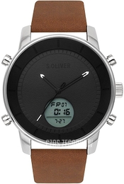 S.Oliver Other Czarny/Skóra Ø44 mm SO-3619-LD