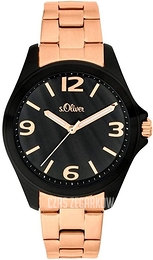 S.Oliver Classic Szary/Stal w kolorze różowego złota Ø38 mm SO-3683-MQ