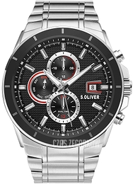 S.Oliver Other Czarny/Stal Ø46 mm SO-3757-MM