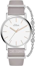 S.Oliver Other Srebrny/Skóra Ø35 mm SO-3826-LQ