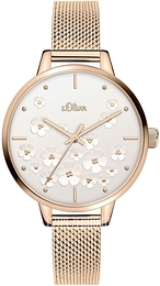 S.Oliver Other Srebrny/Stal w kolorze różowego złota Ø36 mm SO-3838-MQ