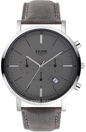 S.Oliver Other Szary/Skóra Ø44 mm SO-3855-LC