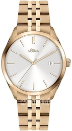 S.Oliver Classic Srebrny/Stal w kolorze różowego złota Ø36 mm SO-3944-MQ