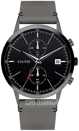 S.Oliver Classic Czarny/Skóra Ø44 mm SO-4125-LC