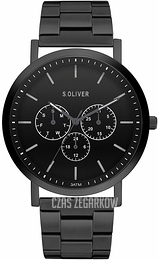 S.Oliver Other Czarny/Stal Ø44 mm SO-4157-MM