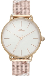 S.Oliver Classic Biały/Stal w kolorze różowego złota Ø37 mm SO-4204-MQ