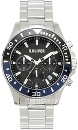 S.Oliver Other Czarny/Stal Ø42 mm SO-4237-MC