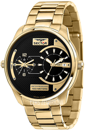 Sector Oversize Czarny/Stal w odcieniu złota Ø48 mm R3253102026