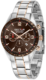 Sector Brązowy/Stal w kolorze różowego złota Ø44 mm R3273616002