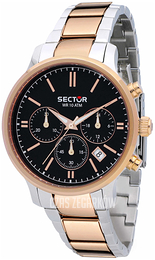 Sector Czarny/Stal w kolorze różowego złota Ø42 mm R3273693001