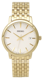 Seiko Dress Biały/Stal w odcieniu złota Ø40 mm SGEF92