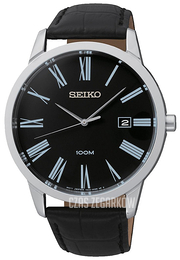 Seiko Dress Czarny/Skóra Ø42 mm SGEH13P1