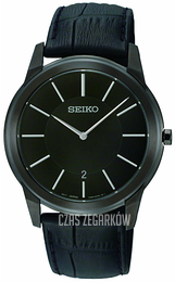 Seiko Dress Czarny/Skóra Ø38 mm SKP375P1