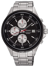 Seiko Chronograph Czarny/Stal Ø43 mm SKS483P1