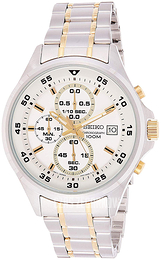 Seiko Biały/Stal w odcieniu złota Ø43 mm SKS629P1