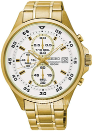 Seiko Biały/Stal w odcieniu złota Ø42 mm SKS632P1