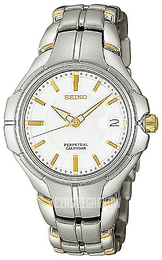 Seiko Dress Biały/Stal w odcieniu złota Ø39 mm SLL055