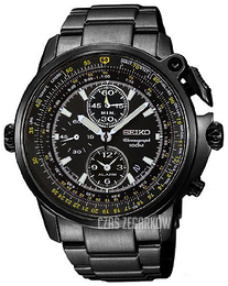 Seiko Chronograph Czarny/Stal Ø43 mm SNAB69P