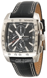 Seiko Chronograph Czarny/Skóra Ø40 mm SNAC29