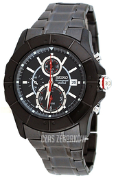 Seiko Chronograph Czarny/Stal Ø45 mm SNAD01