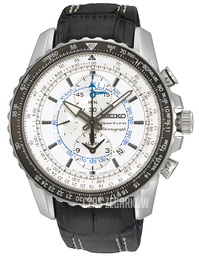 Seiko Sportura Biały/Skóra Ø44 mm SNAF01P1