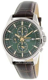 Seiko Sportura Zielony/Skóra Ø42 mm SNAF09