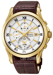 Seiko Premier Srebrny/Skóra Ø41.4 mm SNAF22P1