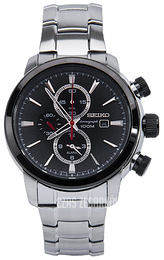 Seiko Chronograph Czarny/Stal Ø45 mm SNAF47P1