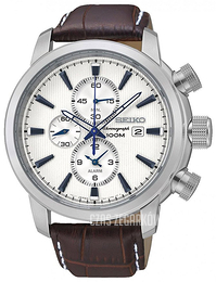 Seiko Biały/Skóra Ø45 mm SNAF51P1