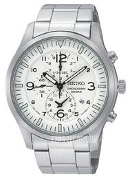 Seiko Chronograph Biały/Stal Ø42 mm SNDA23