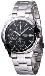 Seiko Chronograph Czarny/Stal Ø39 mm SNDB35