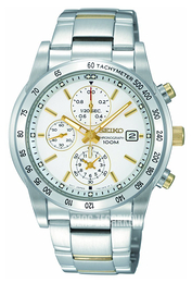 Seiko Chronograph Biały/Stal w odcieniu złota Ø41 mm SNDD07