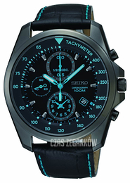 Seiko Chronograph Czarny/Skóra Ø42 mm SNDD71