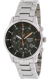 Seiko Chronograph Zielony/Stal Ø40 mm SNDE05