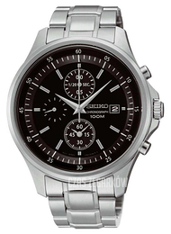 Seiko Chronograph Czarny/Stal Ø42 mm SNDE19