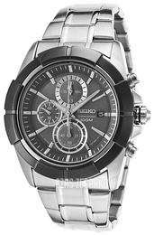 Seiko Chronograph Czarny/Stal Ø45 mm SNDE69