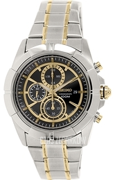 Seiko Chronograph Czarny/Stal Ø44 mm SNDE70