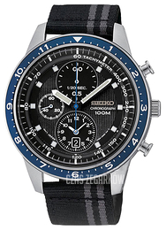 Seiko Chronograph Czarny/Tkanina Ø43 mm SNDF47P1