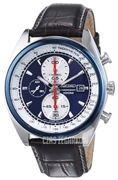 Seiko Chronograph Niebieski/Skóra Ø43 mm SNDF95P1