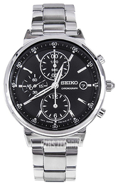 Seiko Chronograph Czarny/Stal Ø37 mm SNDW49