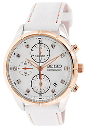 Seiko Biały/Skóra Ø36 mm SNDX42