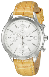 Seiko Chronograph Srebrny/Skóra Ø35 mm SNDY35P2